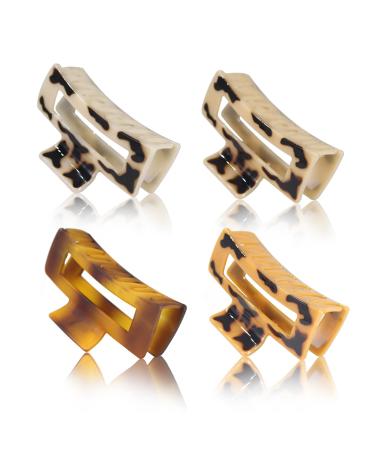 4Pcs Hair Claw Clips for Women and Girls 4.1 Inches Extra Large Claw Clips for Long Thick Hair Durable Resin Material with a Non-Slip Strong Grip-Square Hair Claw Clip suitable for any occasion. brown