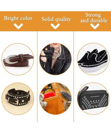 240 Sets TLKKUE Leather Double Cap Rivets - DIY Leather Craft Kit for Bags, Clothes, Shoes, Belts - Silver Decorative Rivets - Buy Online on GoSupps.com