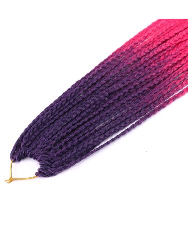 Ombre Red Pre-Looped Box Braids Crochet Hair 6 Packs 24 Inch 3X Goddess Senegalese Twist Kanekalon Braiding Hair Extensions - Purple/Red/Pink - Buy Online on GoSupps.com