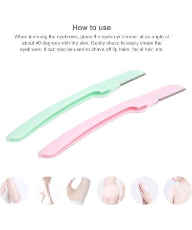 Syh & Aqye Manual Eyebrow Cutter - 2 Facial Razors for Men & Women | Lint-Free Shaving for Face Lips & Eyebrows (Pink & Green) - Buy Online on GoSupps.com