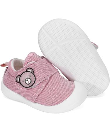 MASOCIO Baby First Walking Shoes - Glittery Toddler Cartoon Trainers | Anti-Slip Prewalker Shoes - 3 UK Child Pink - Buy Online on GoSupps.com