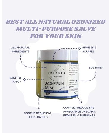 O3 Charged Ozone Skin Salve Ozone Oil Natural Skin Care Essential Oils Moisturizer Lavender Oil Cuts Bug Bites Pure Natural 4oz Body Care Ozone Cream Oxygenated Healing Salve Glass Jar - Buy Online on GoSupps.com