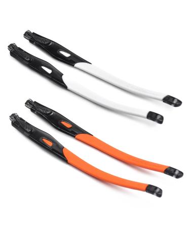 SOODASE 2 Pairs Rubber Replacement Clear Black Frame Legs For Oakley Crosslink Sweep/Switch Glasses Frame White/Orange