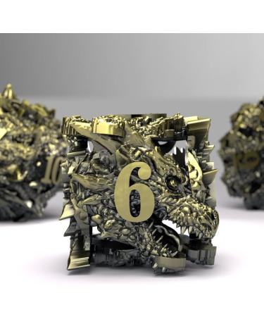 DNDMASTER Hollow Metal Dragon Dice Set with Gift Bag - Bronze Dungeons & Dragons Gaming Dice in Leather Pouch - Buy Online on GoSupps.com