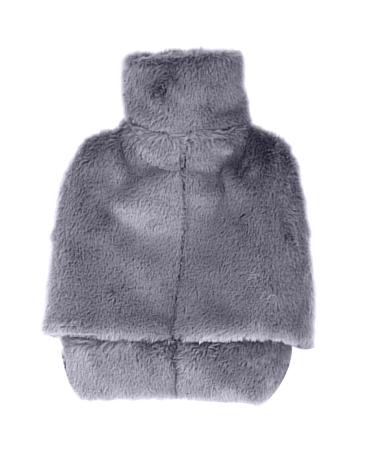 Foot Warmer Heated Hot Water Bottle Pain Relief for Winter Warmth and Relaxation Non-Slip Plush Cover Heated Foot Warmer Gray