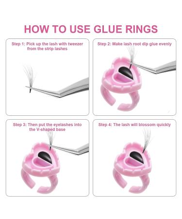 Autdor 500Pcs Pink Glue Rings for Eyelash Extensions - Lash Glue Holder for Makeup & Microblading - Buy Online on GoSupps.com