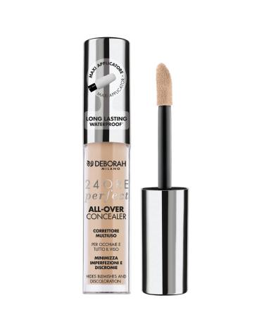 Deborah Milano-liquid corrector 24 hours Perfect All-over Concealer 02 Beige Long-Lasting and waterproof high coverage minimized bumps eyes and facial pain