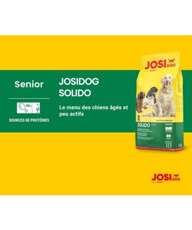 JosiDog Solido (5 x 900 g) | Croquettes for senior or less active dogs | Premium food for older dogs or those with low energy expenditure | Developed by JOSERA | Pack of 5 - Buy Online on GoSupps.com