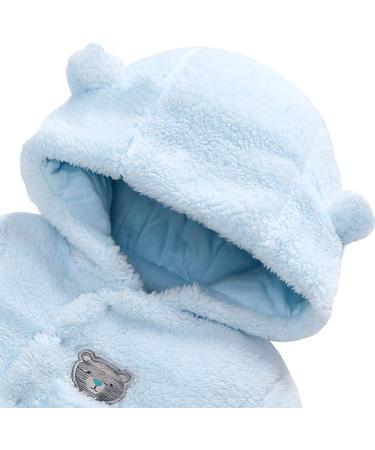 Baby Winter Snowsuit Romper with Hood | Thick & Warm Outerwear Set | Blue | 9-12 Months - Buy Online on GoSupps.com