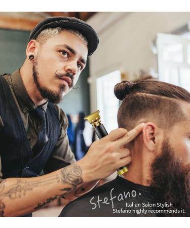 Professional Hair Clippers for Men - T9 Rechargeable Adjustable Cordless Trimmer - Gold Barber Haircut Tool - Buy Online on GoSupps.com