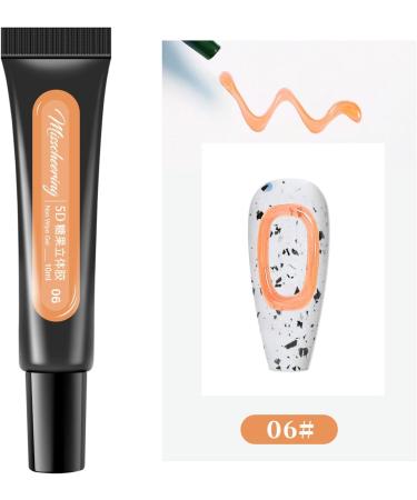 Nail Polish Gel | Stereo Adhesive Nail Polish Gel - Highly Pigmented Nail Polish Gel No Leakage Create Various Manicures Stereo Adhesive Nail Polish Gel for Manicure Art Design 06 - Buy Online on GoSupps.com