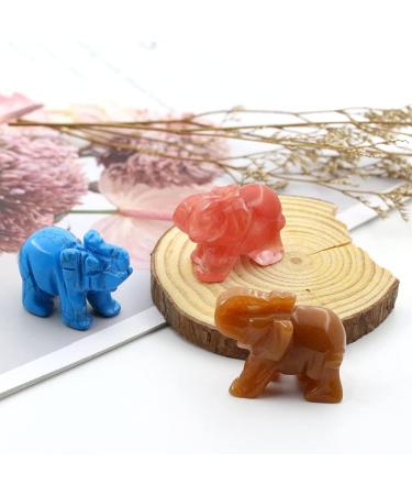Ouubuuy Natural White Crystal Elephant Stone 1.5 inch - Reiki Healing Gemstone Ornament Gift - Buy Online on GoSupps.com