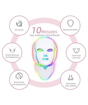 Niomtoper LED Face Mask Light Therapy - 7 Color Facial Mask for Skin Care - Red Blue Light Therapy - 0.04 oz - Buy Online on GoSupps.com