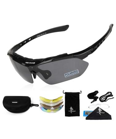 Free soldier sports glasses polaroid sunglasses men bicycle glasses 5 in 1 tactical military MTB glasses running glasses for cycling hiking fishing outdoor activities black - Buy Online on GoSupps.com