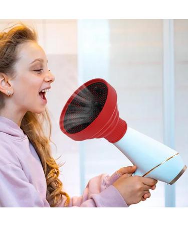 Pzuryhg Hair Dryer Vent Hood | Foldable Silicone Blow Dryer Attachment Heat Resistant Soft Blow Dryer Accessory Multifunctional Hair Styling Supplies for Girls red - Buy Online on GoSupps.com
