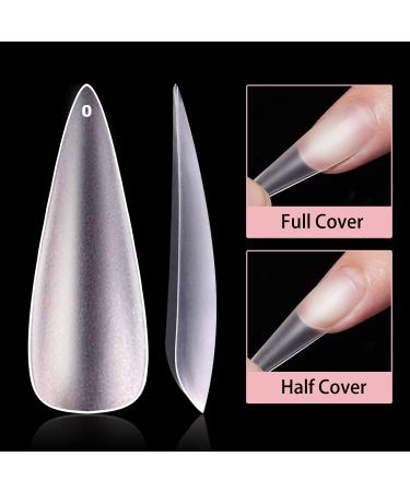 Makartt Stiletto Matte Nail Tips - Long Full Cover Press-On Acrylic Nails - 500 Clear Pointed Tips - Buy Online on GoSupps.com