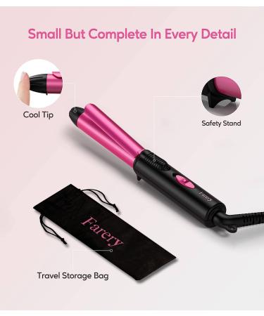 Mini 3/4 Inch Ceramic Hair Curler for Short Hair - Dual Voltage Travel Size Curling Iron with Storage Bag - Buy Online on GoSupps.com