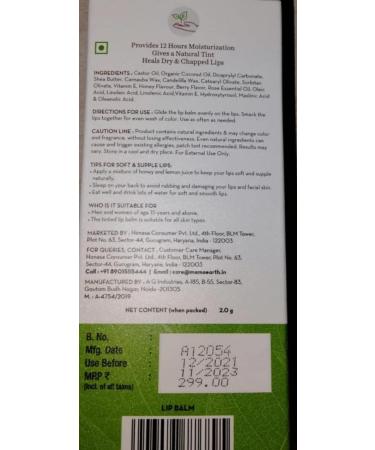 100% Natural Lip Balm for Women & Men - Rose Tint 12-Hour Moisturization Smoothens Dry & Chapped Lips - Buy Online Internationally - Buy Online on GoSupps.com