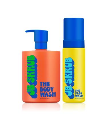 Foaming Acne Face Wash and Citrus Scented Boys Body Wash - Teen Tween and Kid Skincare Duo - Fight Acne Conquer Adolescent Funk with Confidence