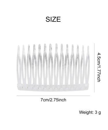 20 Pack Clear Small Plastic Hair Side Comb Set for Women - Bridal Wedding Veil Decorative DIY Crafts - Thin Fine Gray Hair Pins - Mini Barrettes for French Twist Updo Bun - Buy Online on GoSupps.com