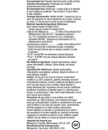 Metagenics UltraFlora Spectrum Broad Spectrum Daily Probiotic Supplement for Gastrointestinal Health and Immune Support - 30 Capsules - Buy Online on GoSupps.com