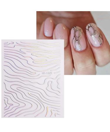 JMEOWIO Glitter Holographic Nail Art Stickers - 12 Sheets Self-Adhesive Decals for Stunning Nail Designs | Aurora Nail Supplies & Decorations - Buy Online on GoSupps.com