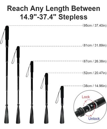 TriPro Long Handle Shoe Horn - Adjustable Telescopic Metal Shoe Horn for Seniors, Men, Women, Kids - Aluminum Alloy, Portable Design - Buy Online on GoSupps.com