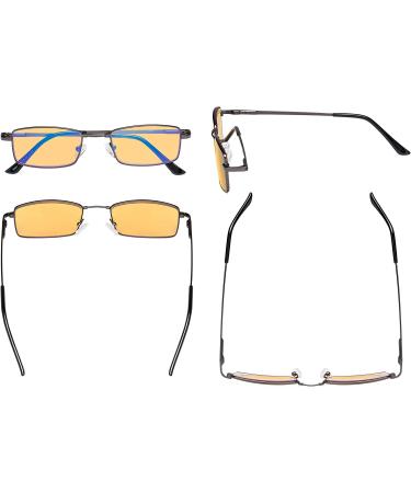 Eyekepper Memory Titanium Bridge Computer Glasses +1.50 Amber Tinted Lenses - Buy Online on GoSupps.com