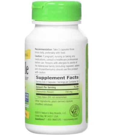 Nature's Way Chamomile Flowers Capsules - 100 Count (Pack of 2) - Buy Online on GoSupps.com