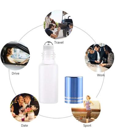 Gofeibao Blue Roll-On Glass Bottles for Essential Oils - Ink Roller Bottles for Aromatherapy - Durable & Stylish Essential Oil Containers - Buy Online on GoSupps.com