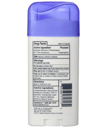 Sure Invisible Solid Deodorant - 2 Count | Reduces Underarm Wetness | Unscented | International Shipping Available - Buy Online on GoSupps.com