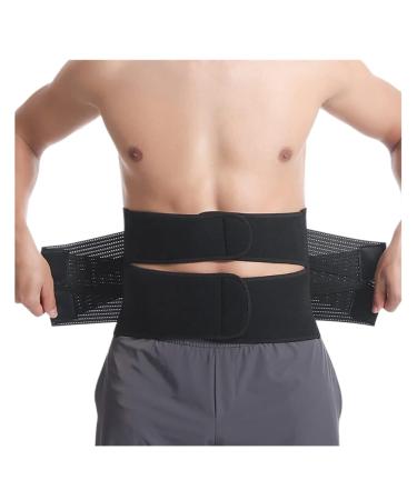 Back Brace Lumbar Support Adjustable Back Lumbar Support Belt Breathable Waist Brace Strap Lumbar Belt Waist Belt(Black Large) Large Black
