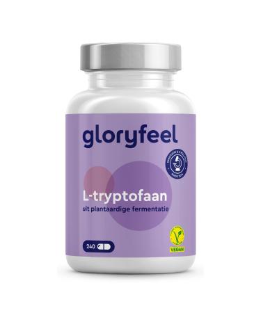Gloryfeel LTryptophan 500 mg 240 vegan Health Supplement capsules 8 months Natural Vegetable Fermentation Labtested German production without additives