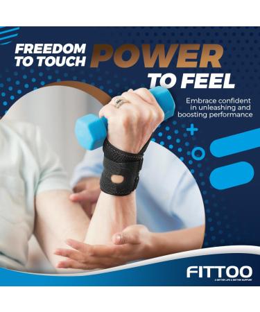 FITTOO Copper Infused TFCC Wrist Brace for Ulnar Sided Pain | Universal Size for Men & Women - Right Hand Large - Buy Online on GoSupps.com