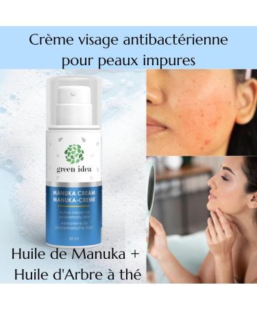 Green idea - Manuka Anti-Acne Cream - Anti-Imperfections Cream - Anti Pimples - Face Cream with Manuka Tea Tree Oil - Sensitive Acne-Prone Skin - 50 ml - Buy Online on GoSupps.com