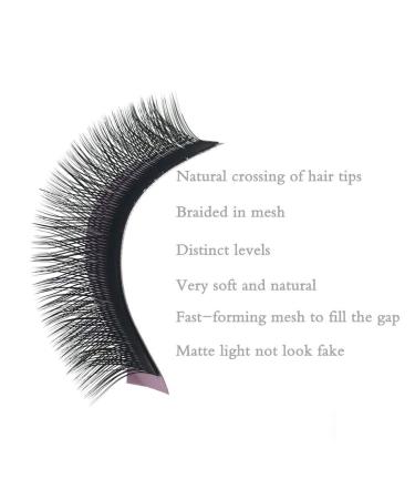 Y Eyelash Extensions D Curl .07mm 2D Fan - Soft YY Type 12mm Volume Lashes - Emeda 1 Pack - Buy Online on GoSupps.com