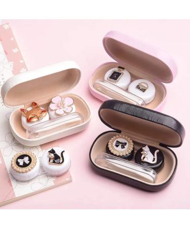 Cute Cartoon Contact Lens Container - Portable Eye Care Kit | Black Fall Fox Design for Home & Travel - Buy Online on GoSupps.com