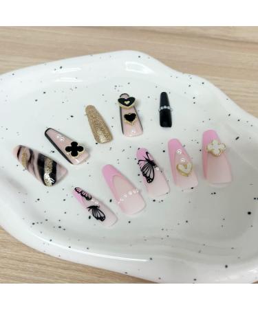 Pearl Nail Charm Seashell Heart Four Leaf Clover Nail Jewelry Elegant Gems for Women Craft DIY Manicure Acrylic Nails Decoration Accessories - Buy Online on GoSupps.com