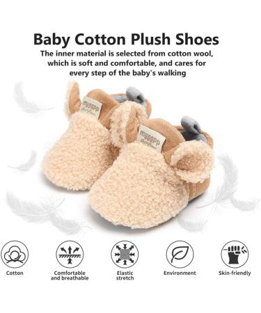 TMEOG Baby Booties Slippers | Infant Boots for First Steps | Winter Sock Crib Shoes for Boys & Girls | 0-18 Months | Khaki Sheep Design - Buy Online on GoSupps.com