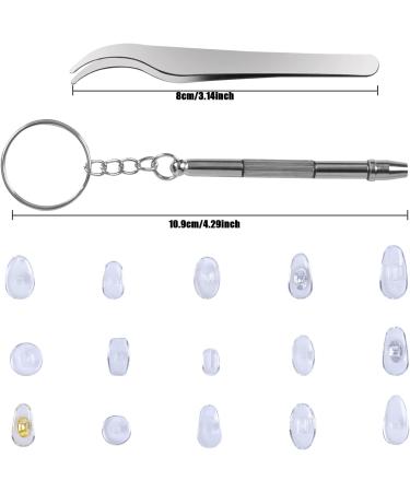150 Pairs Glasses Nasal Pads - Soft PVC Non-Slip Nose Pads with Screw & Click Systems | Transparent Nose Pads for Glasses & Sunglasses - 15 Styles - Buy Online on GoSupps.com