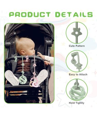 Vicloon Silicone Toy Clip 4Pcs Toy Safety Straps Food Grade Silicone Pacifier Clips Sippy Cup Strap Adjustable Stroller Pacifier Strap Hanging Toys Baby Toy Anti Drop Chain Blue/Green/Pink/Orange - Buy Online on GoSupps.com