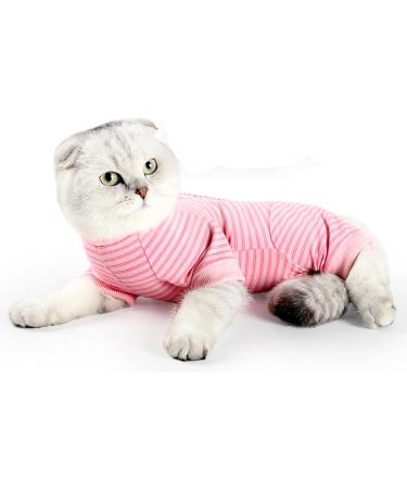 Shop Lianzimau Katzenbody for Post-Op Cats | Long-Sleeved Catwear & E-Collar Alternative - Pink Streaked (M 1 Pack) - International Shipping Available - Buy Online on GoSupps.com