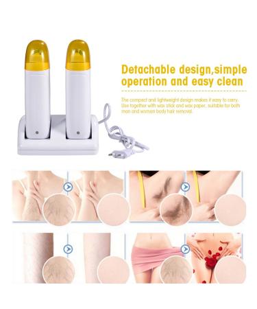 Double Wax Heating Roll On Waxing Device - WaxPatron Depilation Set with 100PCS Depilatory Paper for Men & Women | International Shipping Available - Buy Online on GoSupps.com