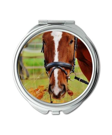 Mirror makeup mirror animal brown eating pocket mirror portable mirror
