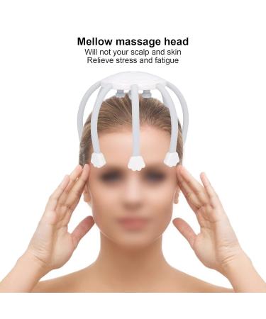 Professional Scalp Claw Massage Device - Relaxing Head Massager for Tiredness Relief | Portable Silicone Travel Health Care (White) - Buy Online on GoSupps.com
