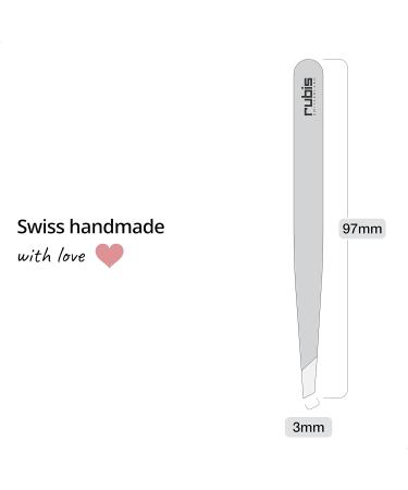 Rubis Black Tweezers - Professional Fine Pointed Eyebrow Plucking & Hair Removal - Sloping Tips - International Shipping - Buy Online on GoSupps.com