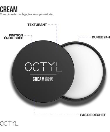OCTYL Cream | Men's Hair Wax | Medium Hold and Shine Cream | All Hair Types | Professional Formula | 80 gr - Buy Online on GoSupps.com