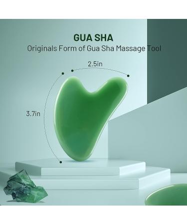Wiok Gua Sha Massage Facial Tool - Natural Jade Stone for Acupuncture Therapy and Wrinkle Prevention | Gua Sha Boards Scraping Massage Tool for Face and Body SPA - Buy Online on GoSupps.com