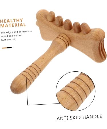 Lurrose Wooden Gua Sha Stick - Back Massager & Scratch Tool for Thai Massage - Beech Wood Therapy Device 18x17.5cm - Buy Online on GoSupps.com