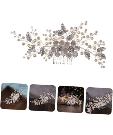 minkissy Flower Comb Wedding Hair Vintage Bridal Hair Bridesmaids Hair Bridal Comb Headdress Side Hair Crystal Comb Hair Accessories for Women Wedding Flower Crystal Miss Alloy Abs - Buy Online on GoSupps.com